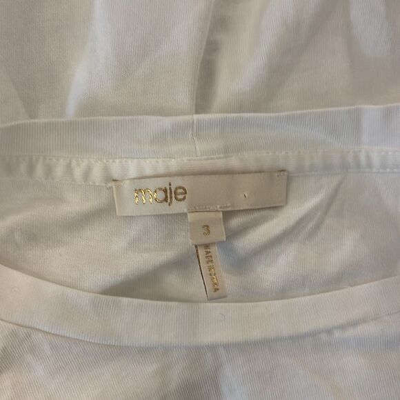 Maje 100% cotton White Puff Sleeve Top , L - Picture 7 of 9